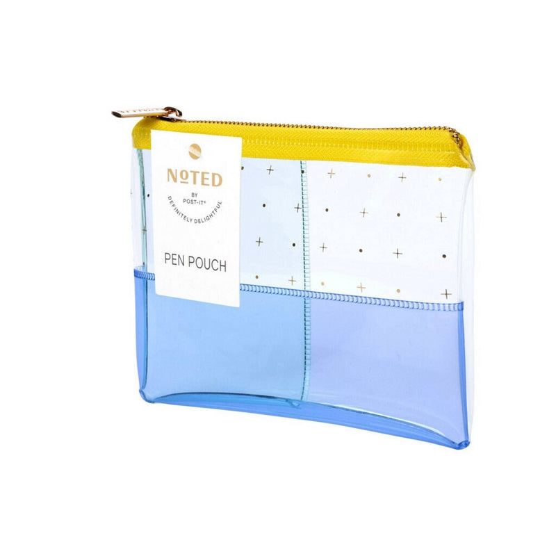 Post-it 1-Zipper Transparent Pencil Pouch Weave Yellow/Blue