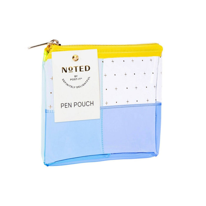 Post-it 1-Zipper Transparent Pencil Pouch Weave Yellow/Blue