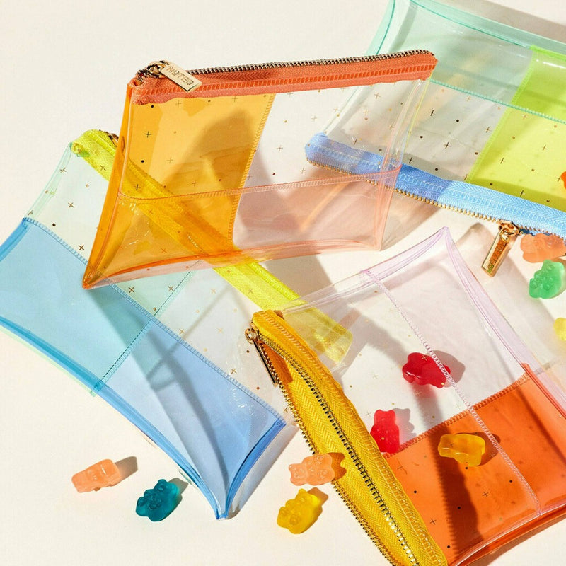 Post-it 1-Zipper Transparent Pencil Pouch Weave Yellow/Blue