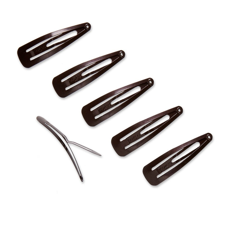 scunci Contour Hair Clips - Brunette - 6pk