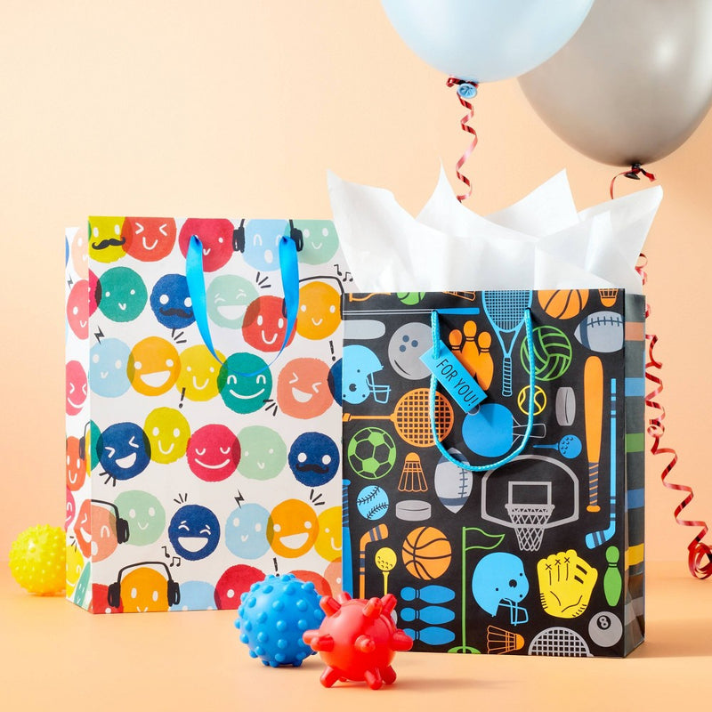 Happy Dots Medium Birthday Gift Bag - Spritz