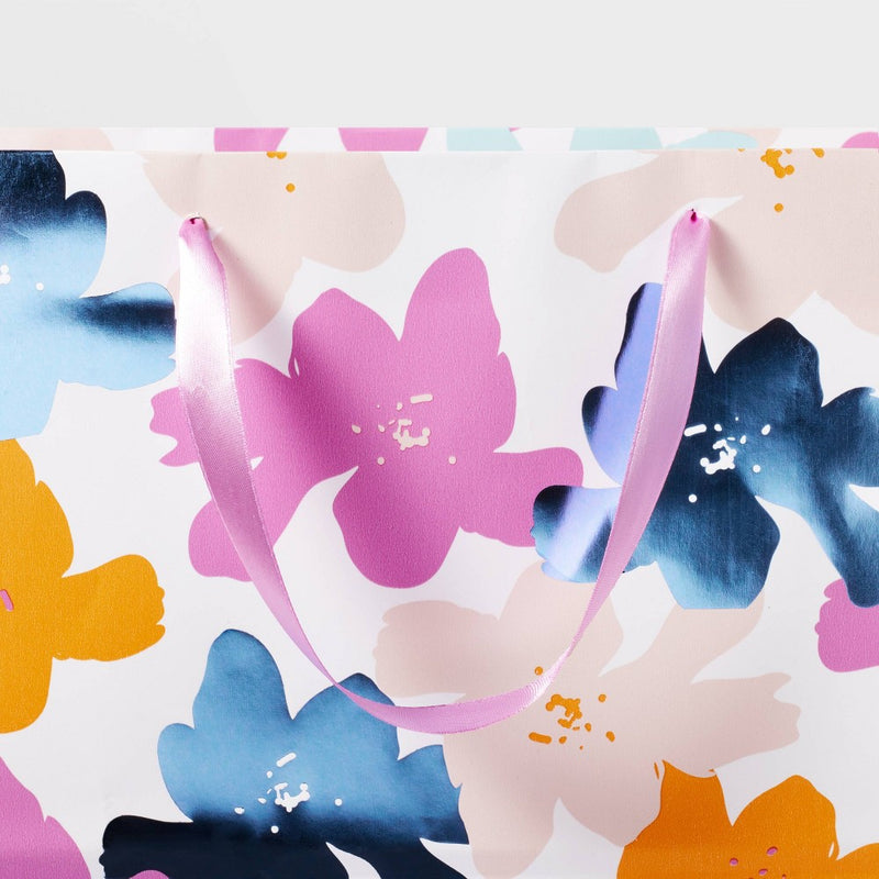 Square Bag Floral with Blue Foil - Spritz