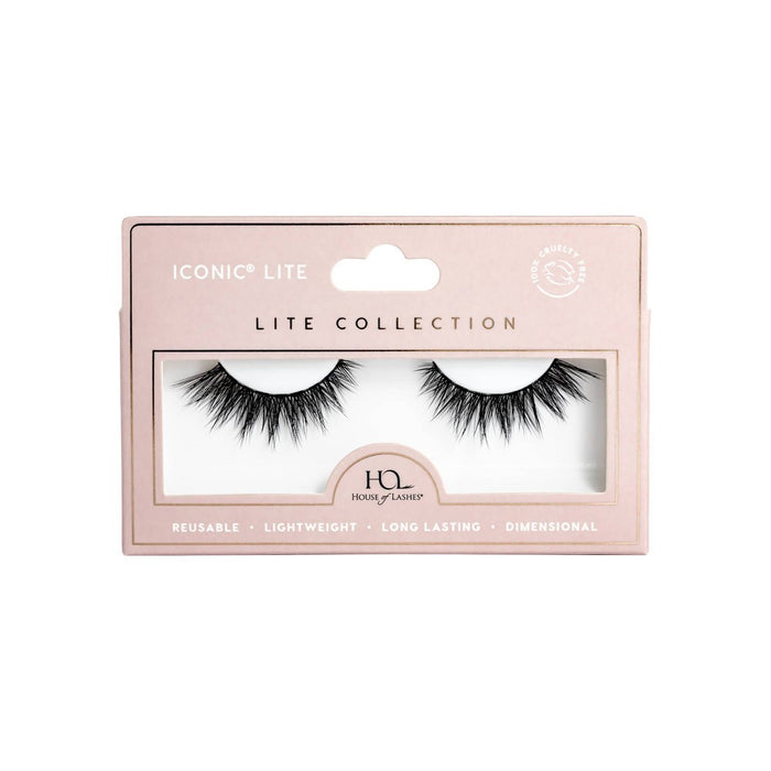 House of Lashes Iconic Lite Soft Volume False Eyelashes + Clear Lash Glue + Eyelash Applicator Kit - 3pc