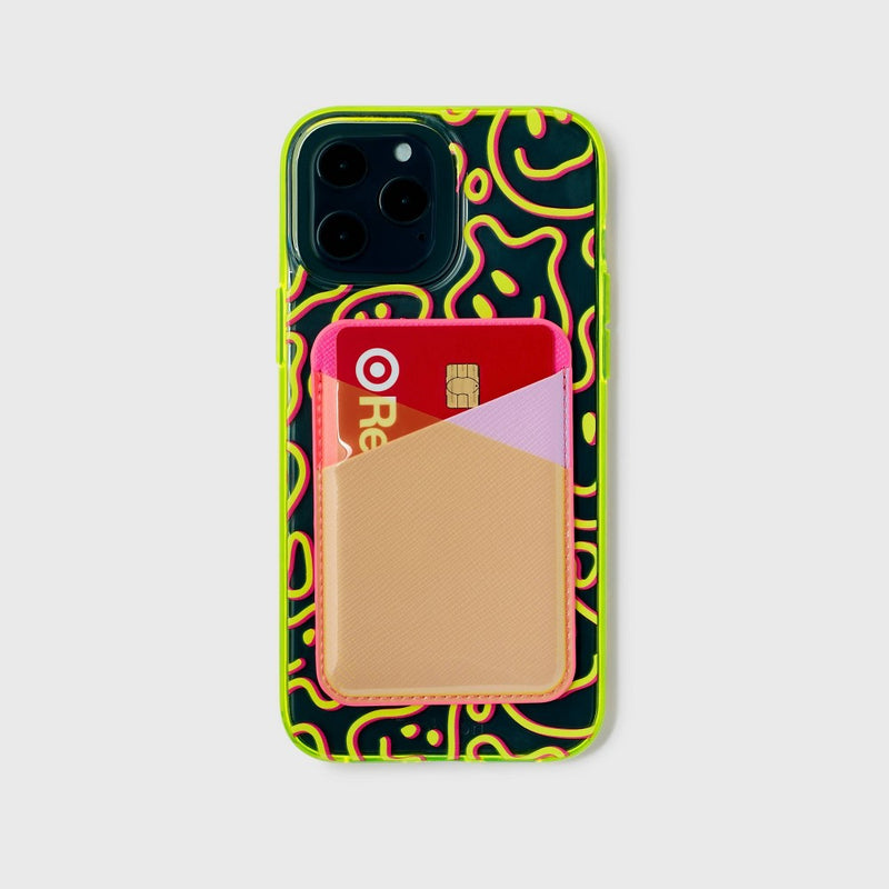 Cell Phone Wallet Pocket with MagSafe - heyday Neon Smiley