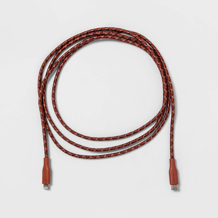 6' Lightning to USB-C Braided Cable - heyday Rose Pink