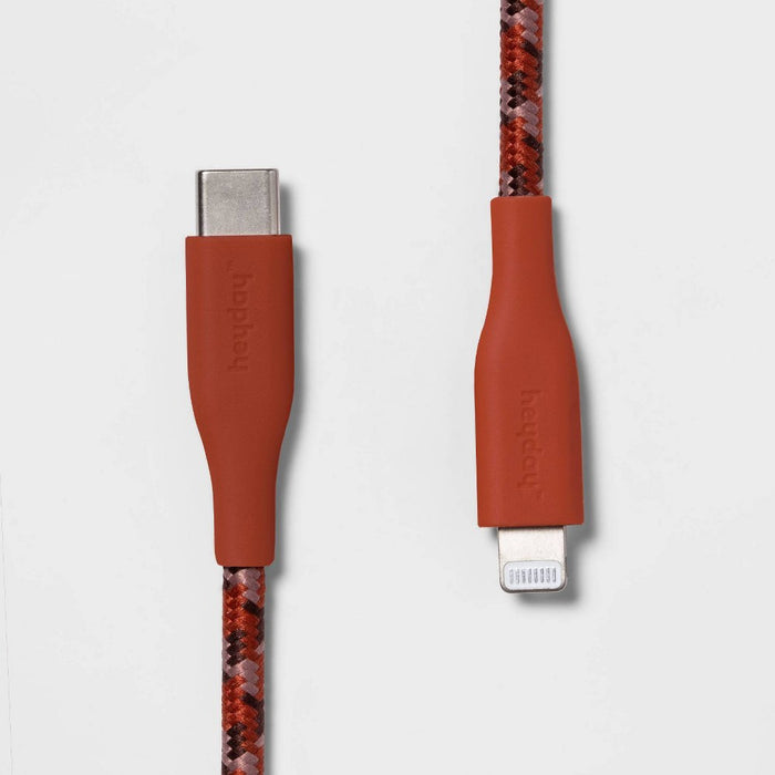 6' Lightning to USB-C Braided Cable - heyday Rose Pink