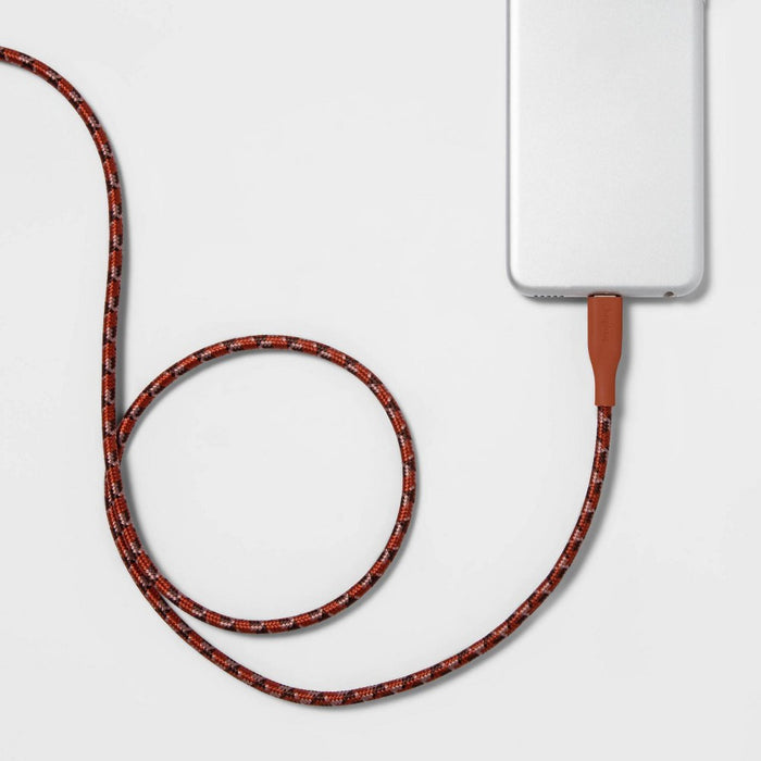 6' Lightning to USB-C Braided Cable - heyday Rose Pink