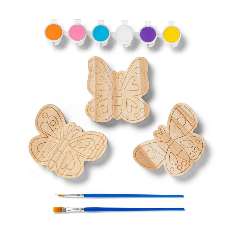 3pk Paint-Your-Own Wood Butterfly Set - Mondo Llama
