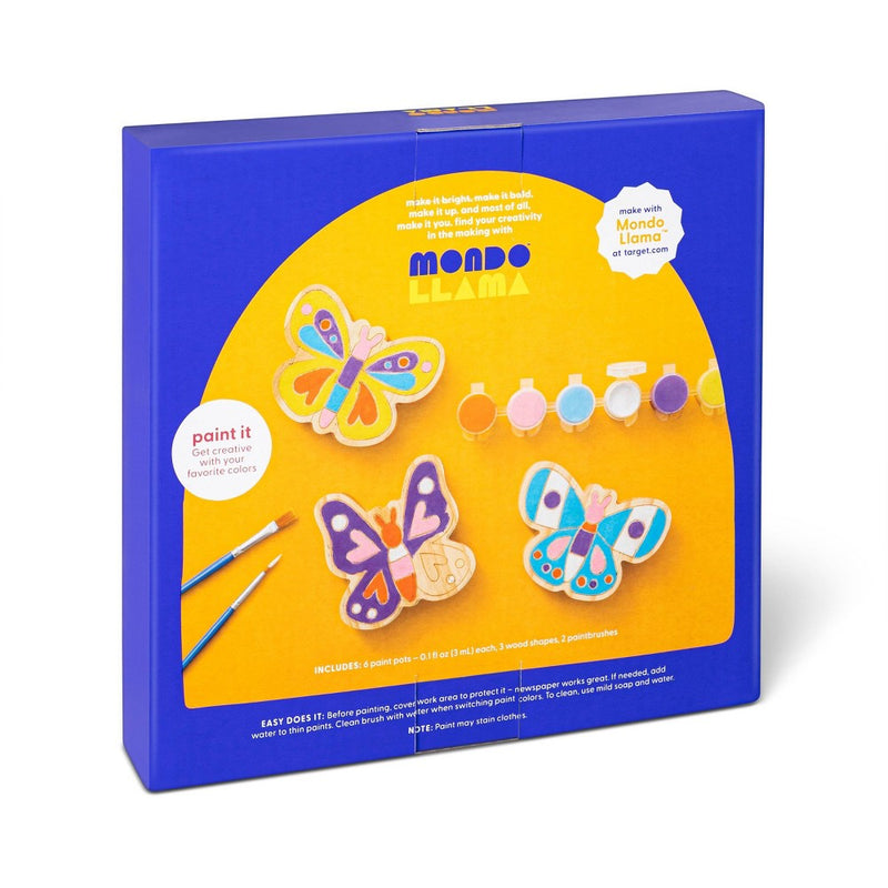 3pk Paint-Your-Own Wood Butterfly Set - Mondo Llama