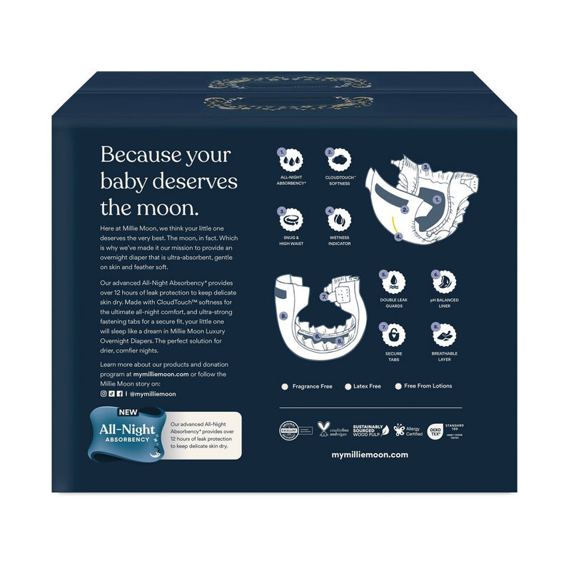 Millie Moon Overnight Diapers - Size 5 - 50ct
