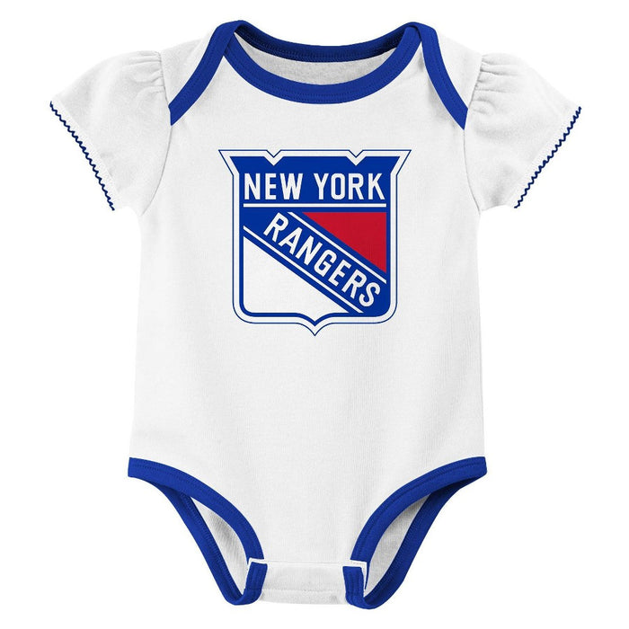 NHL New York Rangers Infant Girls' 3pk Bodysuit - 3-6M