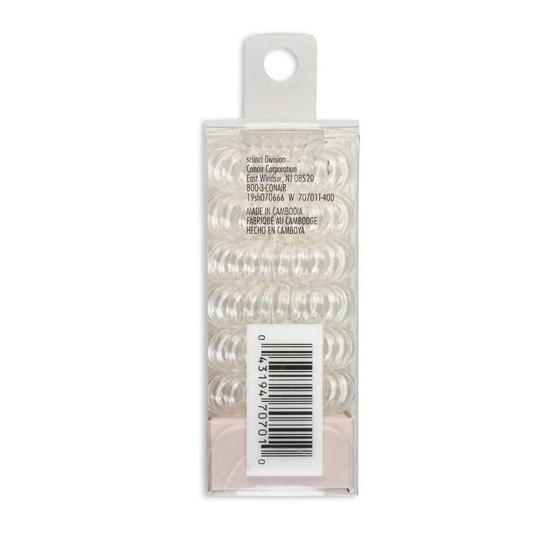 scunci Spiral Hair Ties - Clear - 6ct