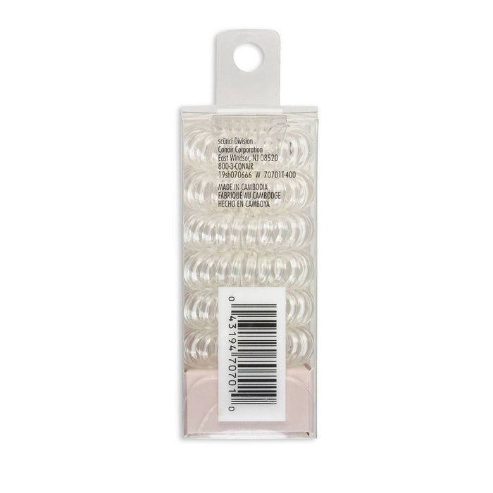 scunci Spiral Hair Ties - Clear - 6ct