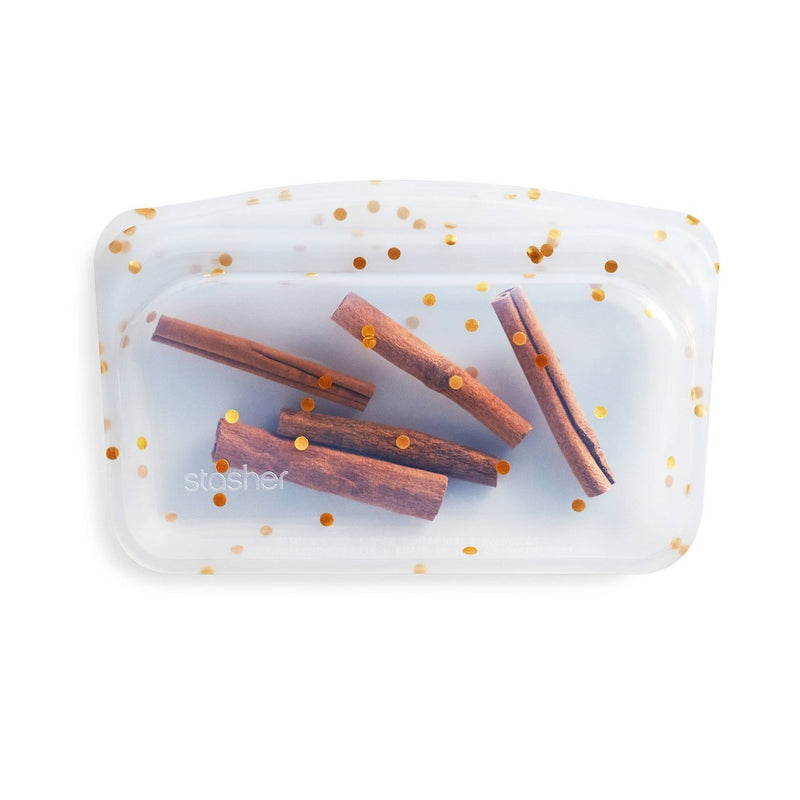 stasher Holiday Dots Reusable Food Storage Bag - Snack
