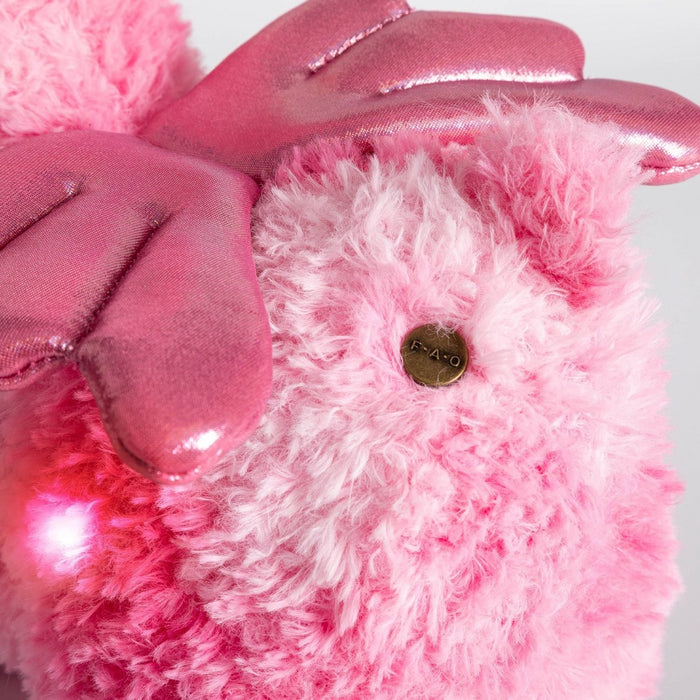 FAO Schwarz Glow Brights Toy Plush LED with Sound Pink Llamacorn 15" Stuffed Animal