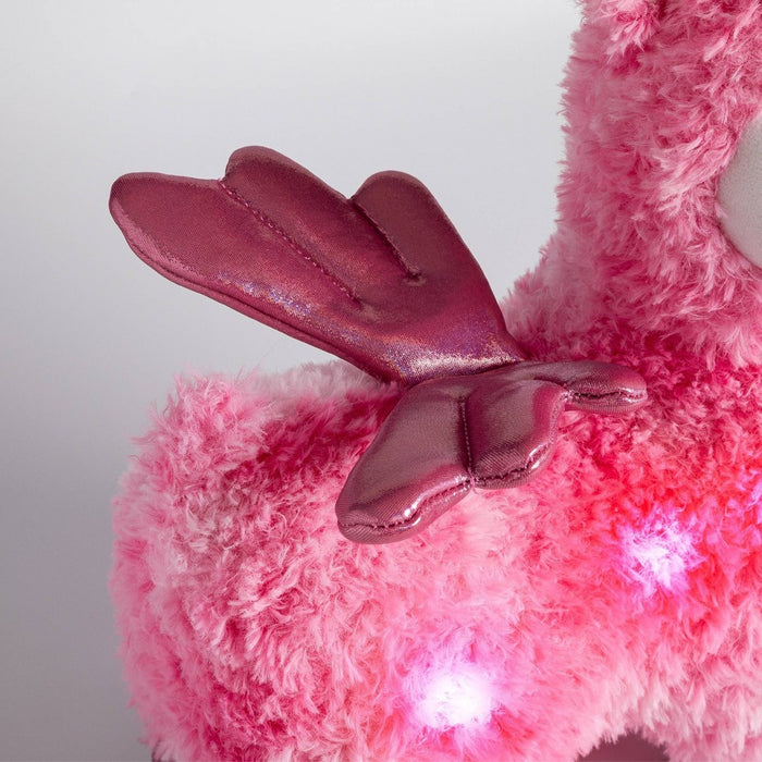 FAO Schwarz Glow Brights Toy Plush LED with Sound Pink Llamacorn 15" Stuffed Animal
