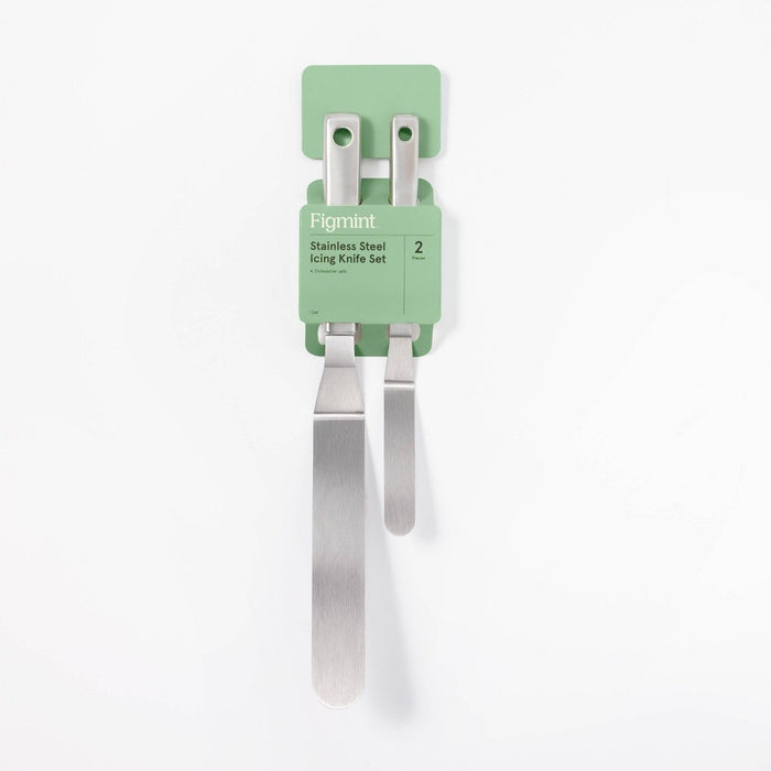 2pk Stainless Steel Icing Spatula Set Silver - Figmint