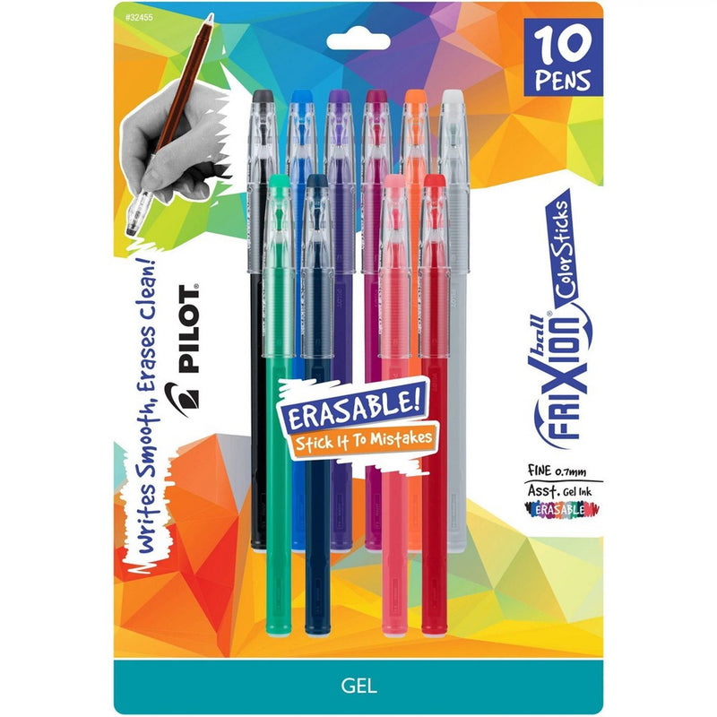 Pilot 10ct FriXion ColorSticks Erasable Gel Pens Fine Point 0.7mm Assorted Inks