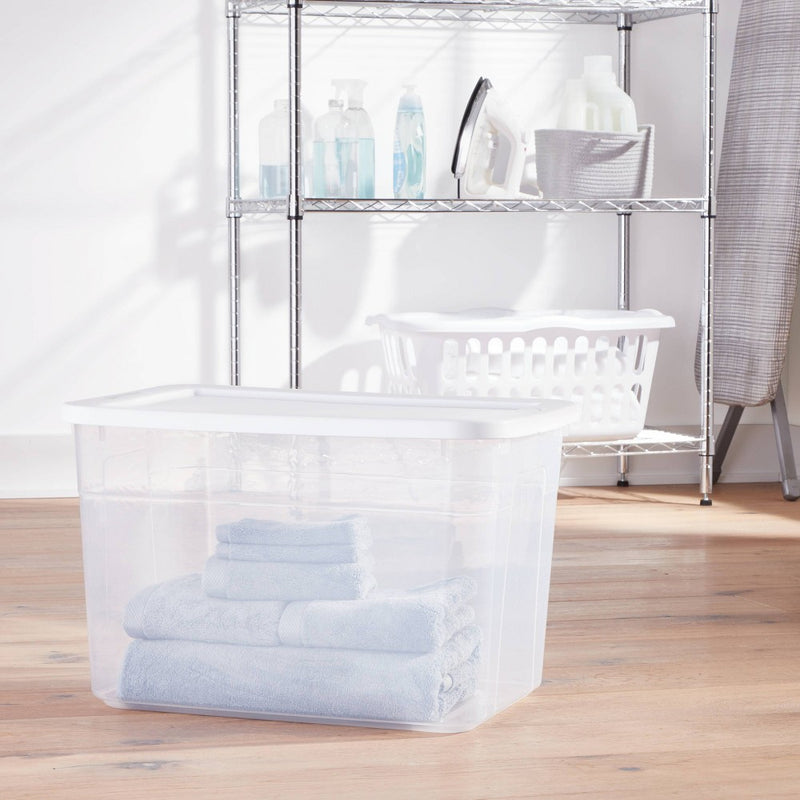 70qt Clear Storage Box with White Lid - Room Essentials (LOCAL PICKUP ONLY)