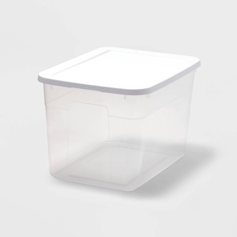 70qt Clear Storage Box with White Lid - Room Essentials (LOCAL PICKUP ONLY)