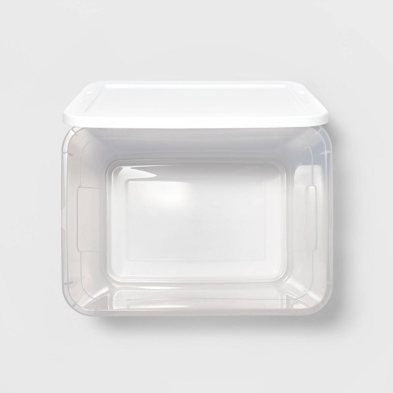 70qt Clear Storage Box with White Lid - Room Essentials (LOCAL PICKUP ONLY)