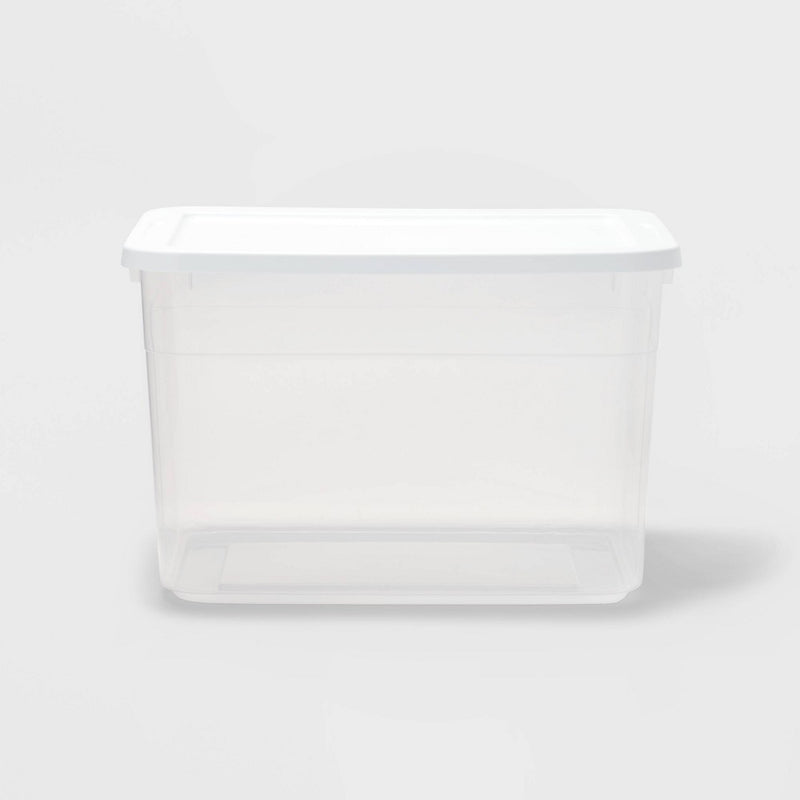 70qt Clear Storage Box with White Lid - Room Essentials (LOCAL PICKUP ONLY)