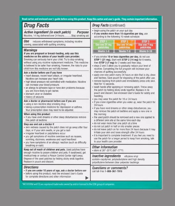 Nicotine Stop Smoking Aid Clear Patches Step 2 - 14ct - up & up- EXP 11/2026