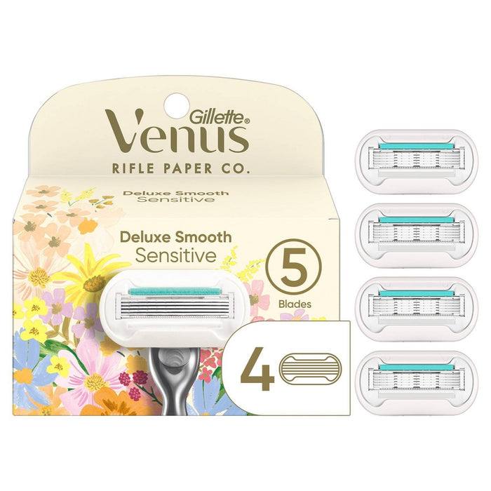 Rifle Paper Co. + Venus Deluxe Smooth Sensitive Razor Blade Refills - 4ct