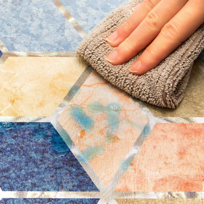 2 Piece Set Anti Fatigue Kitchen Floor Mats, Diamond Pattern Comfort Cushioned Standing Rugs Waterproof, 2 Sizes