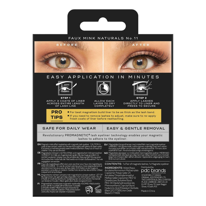 Eylure Promagnetic 10 Magnet Natural No. 11 False Eyelashes with Felt Tip Eyeliner - 1 Pair