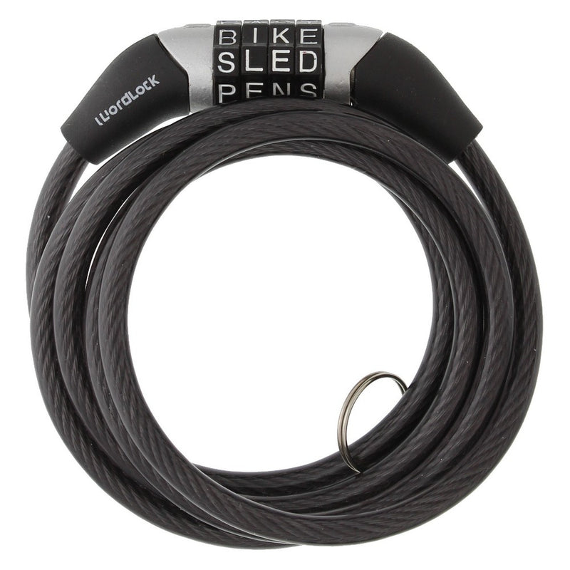 Wordlock 4' Combination Bike Lock - Black