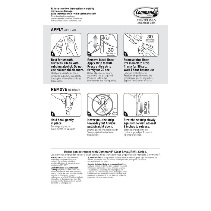 Command Small Sized Decorative Hooks Value Clear
