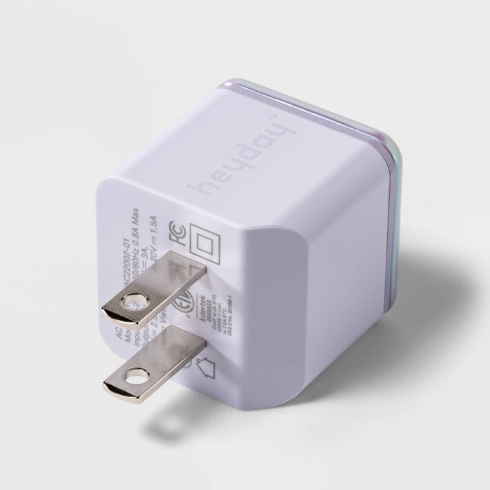 Single Port USB-C 30W Wall Charger - heyday Soft Purple