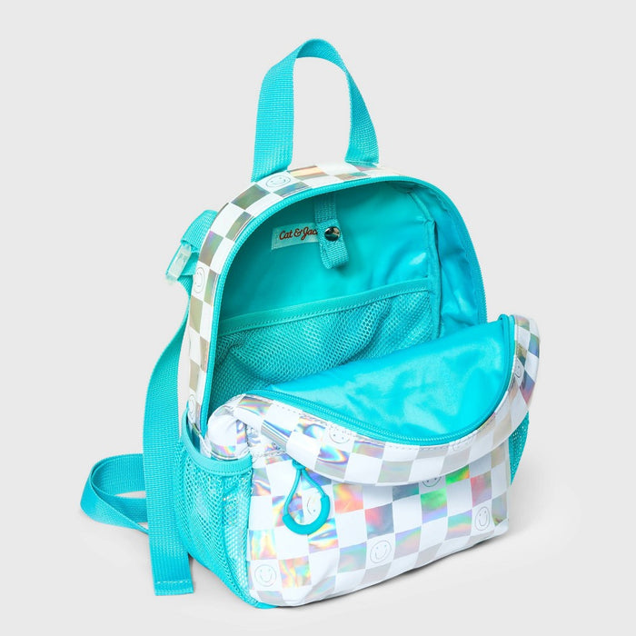 Kids' Adaptive Mini Backpack - Cat & Jack Iridescent Blue
