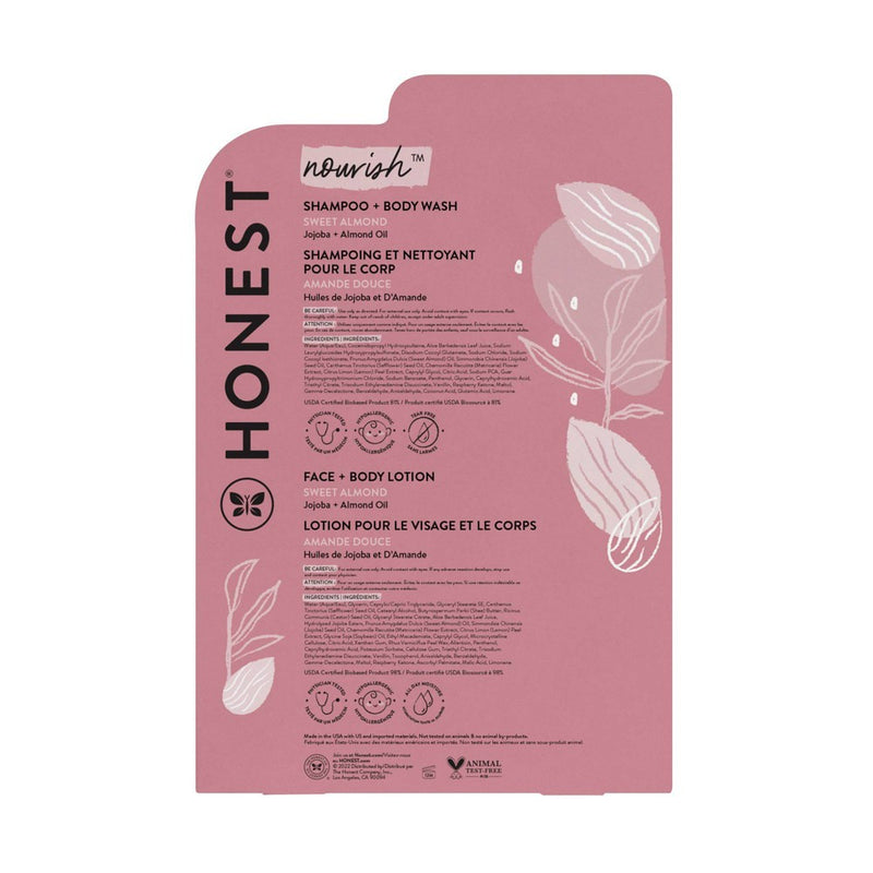 The Honest Company Nourish Shampoo + Body Wash and Lotion Duo - Sweet Almond - 18.5 fl oz