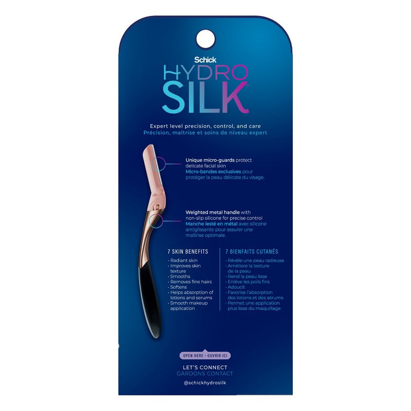 Schick Hydro Silk Exfoliating Dermaplaning Professional Style Wand - 1 Handle and 6 Replacement Refill Blades