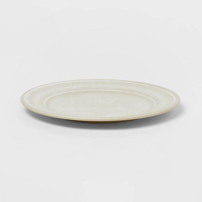 10.5" Melamine and Bamboo Dinner Plate White - Threshold