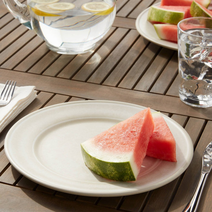 10.5" Melamine and Bamboo Dinner Plate White - Threshold