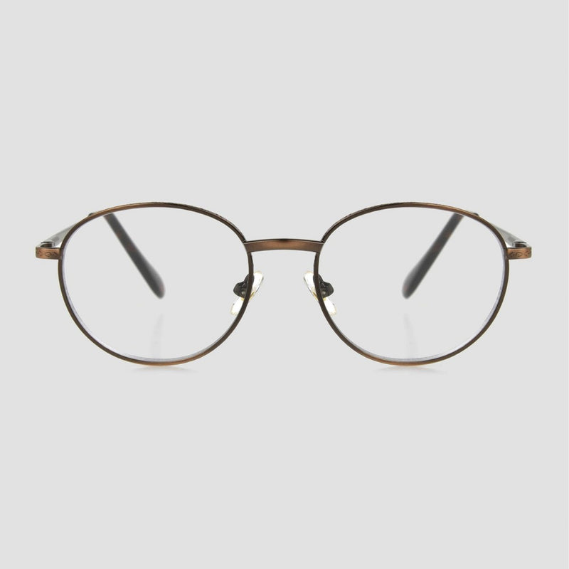 Women's Oval Round Blue Light Filtering Glasses - A New Day Bronze