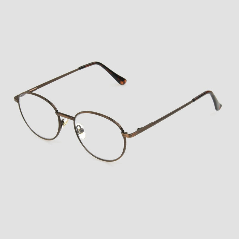 Women's Oval Round Blue Light Filtering Glasses - A New Day Bronze