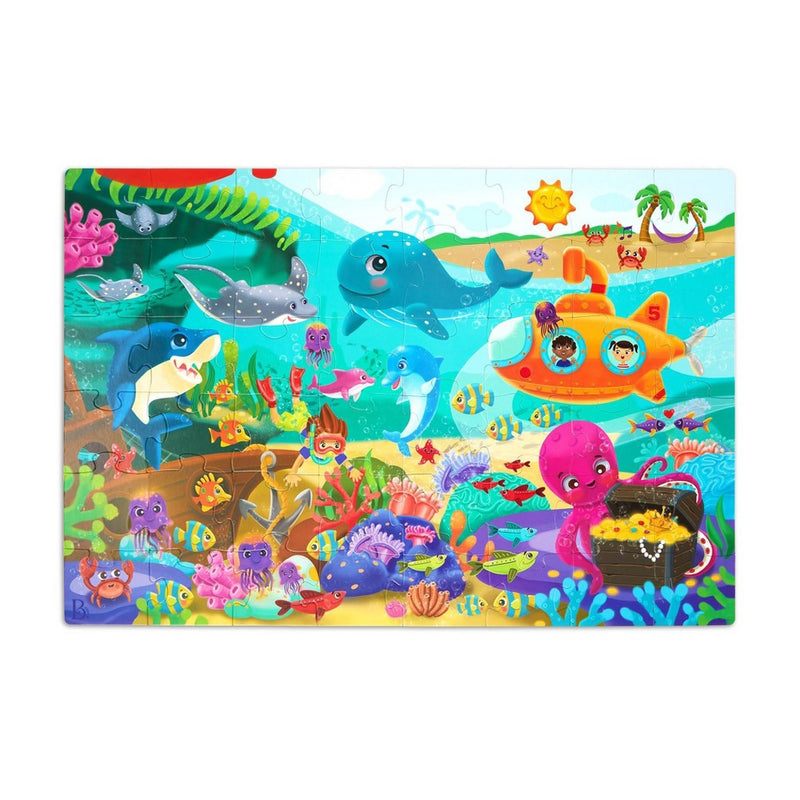 B. toys - Floor Puzzles Gigantic Jigsaw - Solar System, Ocean, Dinosaur - 3pk - 144pc