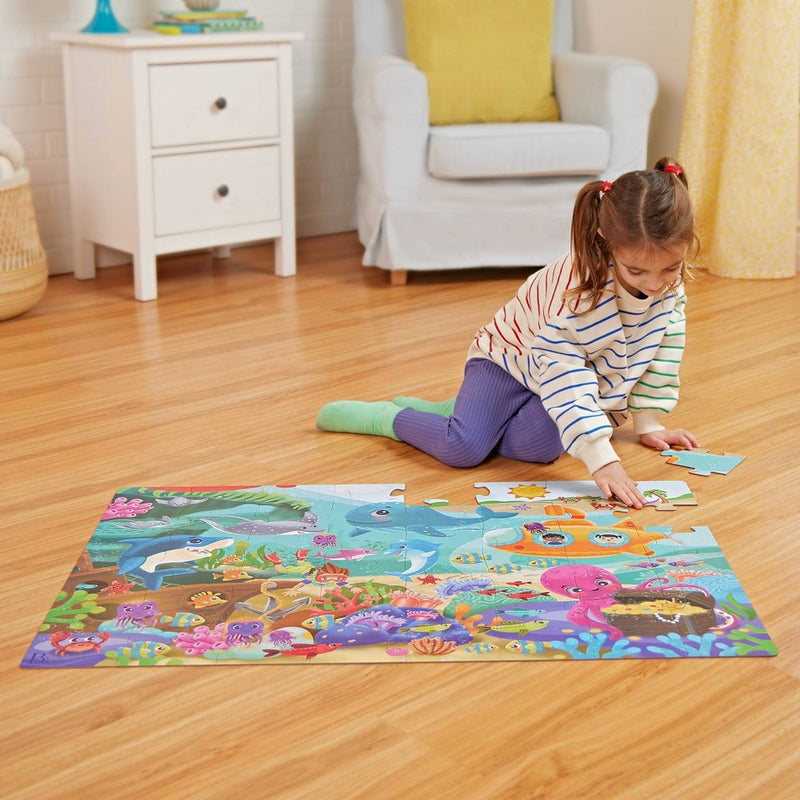 B. toys - Floor Puzzles Gigantic Jigsaw - Solar System, Ocean, Dinosaur - 3pk - 144pc