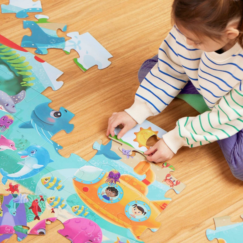 B. toys - Floor Puzzles Gigantic Jigsaw - Solar System, Ocean, Dinosaur - 3pk - 144pc