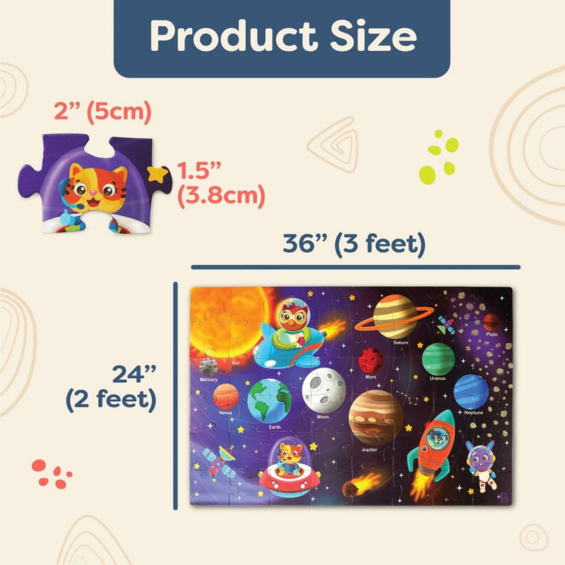 B. toys - Floor Puzzles Gigantic Jigsaw - Solar System, Ocean, Dinosaur - 3pk - 144pc