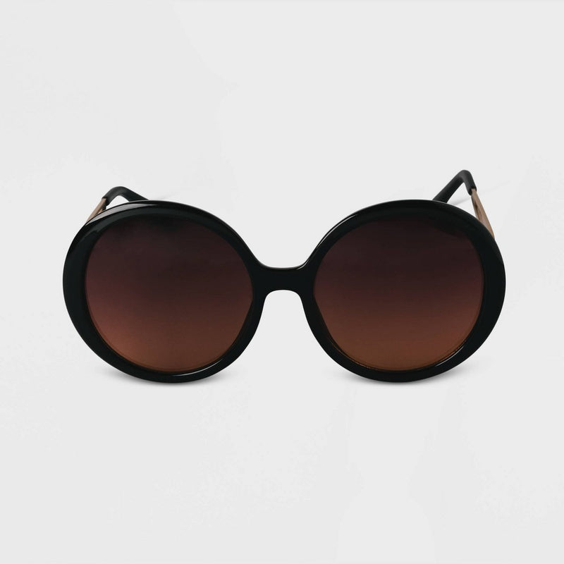 Women's Oversized Round Sunglasses - A New Day Black