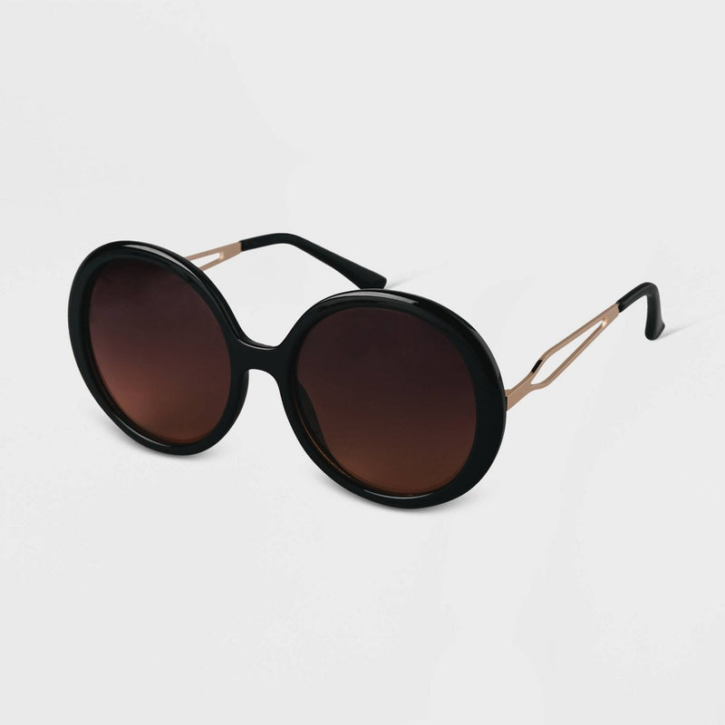 Women's Oversized Round Sunglasses - A New Day Black
