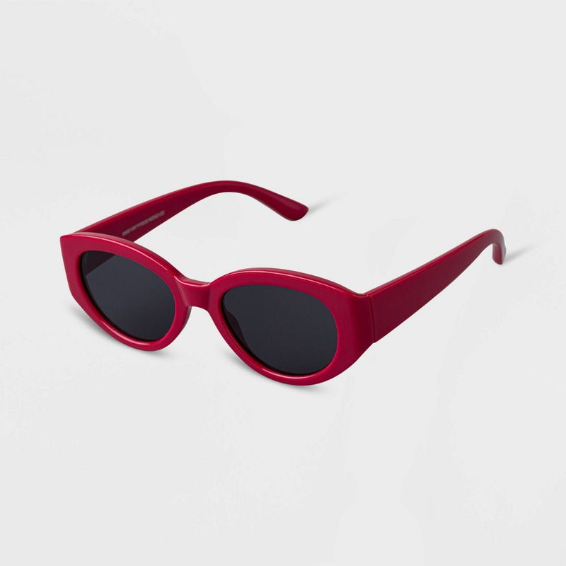 Women's Plastic Oval Sunglasses - A New Day Red