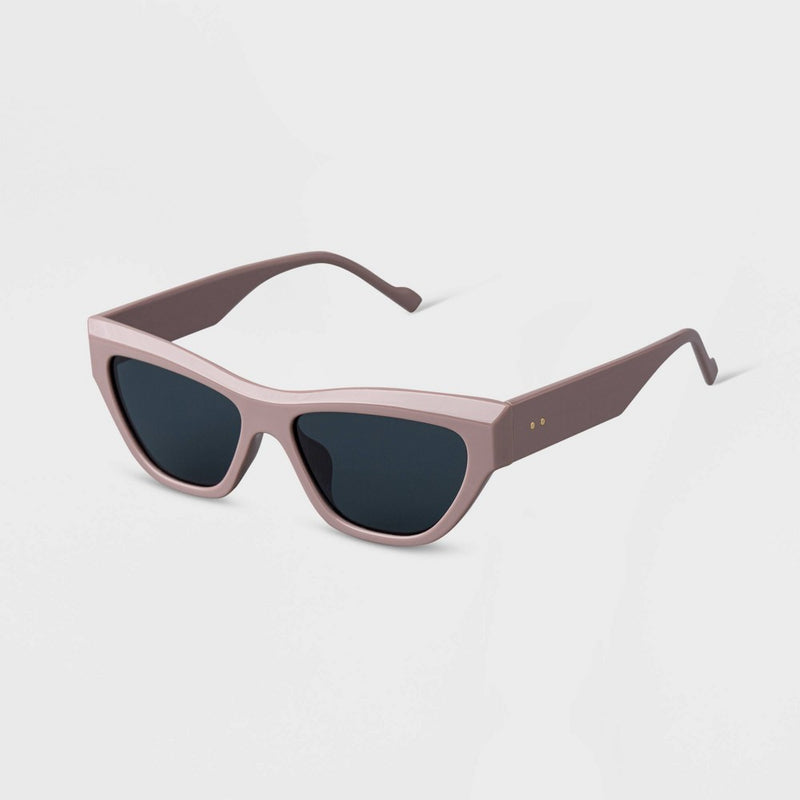 Women's Plastic Angular Cateye Sunglasses - A New Day Tan