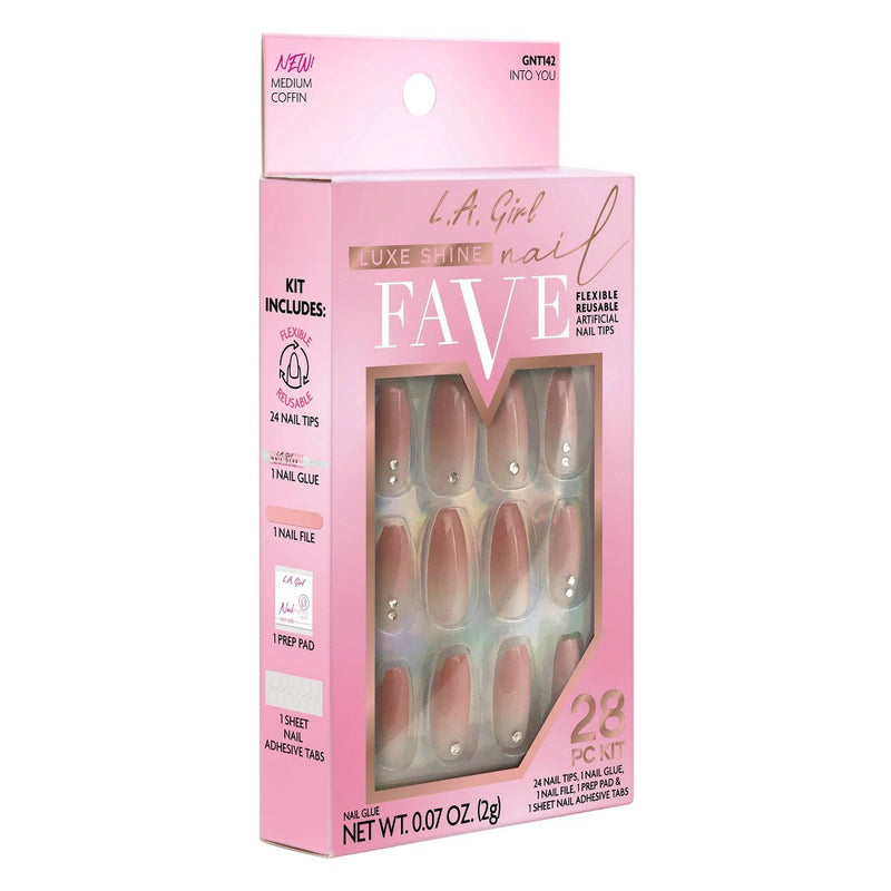 L.A. Girl 28pc Luxe Shine Fave Artificial Nail - Into You - 28pc