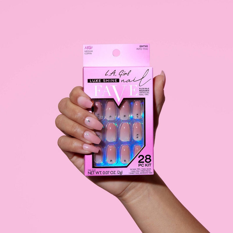 L.A. Girl 28pc Luxe Shine Fave Artificial Nail - Into You - 28pc
